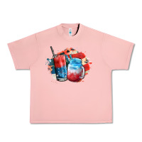 Salmon Red white and blue slushy cocktail Urban Heavy Tee - FaDigitalArtStudio