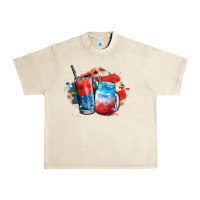 Sandshell Red white and blue slushy cocktail Urban Heavy Tee - FaDigitalArtStudio