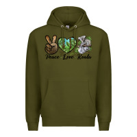 Army Green peace love koala Premium Hoodie - LillyAllenDesigns