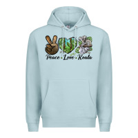 Blue Mist peace love koala Premium Hoodie - LillyAllenDesigns