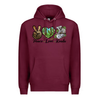 Burgundy peace love koala Premium Hoodie - LillyAllenDesigns