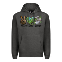 Charcoal Heather peace love koala Premium Hoodie - LillyAllenDesigns