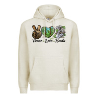 Oatmeal Heather peace love koala Premium Hoodie - LillyAllenDesigns