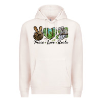 Pale Pink peace love koala Premium Hoodie - LillyAllenDesigns