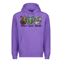 Purple peace love koala Premium Hoodie - LillyAllenDesigns