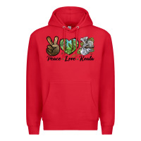 Red peace love koala Premium Hoodie - LillyAllenDesigns
