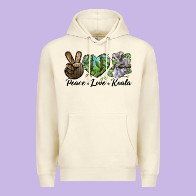 Peace Love Koala Premium Hoodie Designed By Lillyallendesigns