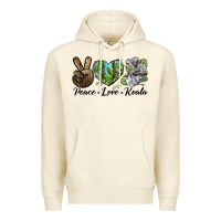 Sandshell peace love koala Premium Hoodie - LillyAllenDesigns