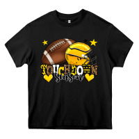 Black Touchdown season American Football yellow team Heavy Core Tee - HowdyJamesFarm