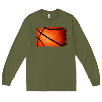Army Green Basketball Brushstroke Long Sleeve Tee - RanaPortraitStore