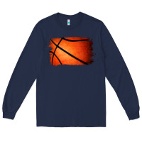 Navy Basketball Brushstroke Long Sleeve Tee - RanaPortraitStore