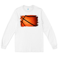 White Basketball Brushstroke Long Sleeve Tee - RanaPortraitStore