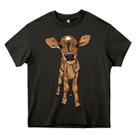 Asphalt Baby cow Heavy Core Tee - HowdyJamesFarm