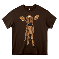 Chocolate Brown Baby cow Heavy Core Tee - HowdyJamesFarm
