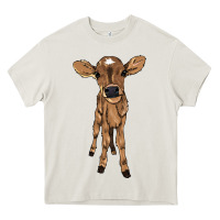 Cream Baby cow Heavy Core Tee - HowdyJamesFarm