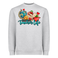 Heather Grey teacher life Heavyweight Sweatshirt - AdoDesignShop