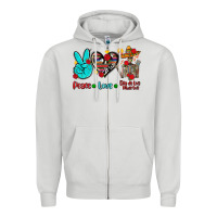 Dove Grey peace love dia de los muertos Zipper Hoodie - AdoDesignShop