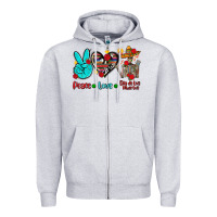 Heather Grey peace love dia de los muertos Zipper Hoodie - AdoDesignShop