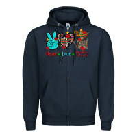 Navy peace love dia de los muertos Zipper Hoodie - AdoDesignShop
