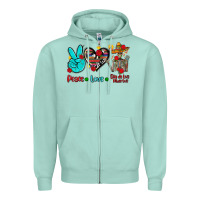Peace Love Dia De Los Muertos Zipper Hoodie | Teevron