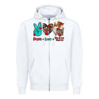 White peace love dia de los muertos Zipper Hoodie - AdoDesignShop