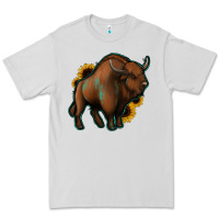 Dove Grey Western  Bison Premium Tee - Jasminsmagicworld