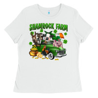 White Shamrock farm Ladies Tee - CowGirlArtShop