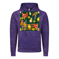 Cloud Purple farm life seamless pattern Vintage Hoodie - FaDigitalArtStudio
