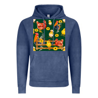 Vintage Denim farm life seamless pattern Vintage Hoodie - FaDigitalArtStudio