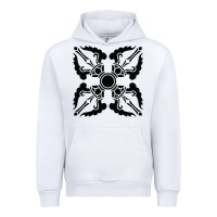 White trippy psychedelic rave sacred geometry Urban Hoodie - DesigneFamous