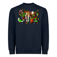 Navy joy with baby cow and christmas gifts mistletoe Heavyweight Sweatshirt - AdoDesignShop