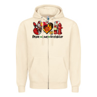 Sandshell peace love firefighter Zipper Hoodie - AdoDesignShop
