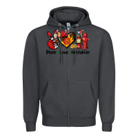 Smoke peace love firefighter Zipper Hoodie - AdoDesignShop