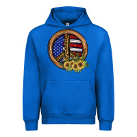 Cobalt Peace Sign Urban Hoodie - JahusDesignShop