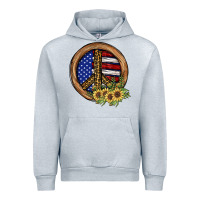 Heather Grey Peace Sign Urban Hoodie - JahusDesignShop
