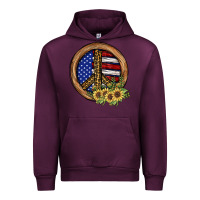 Mauve Wine Peace Sign Urban Hoodie - JahusDesignShop
