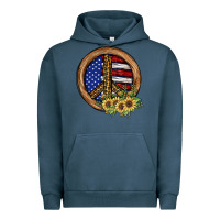 Pigment Midnight Navy Peace Sign Urban Hoodie - JahusDesignShop