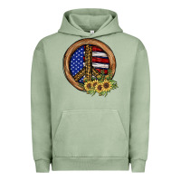 Pigment Oil Green Peace Sign Urban Hoodie - JahusDesignShop