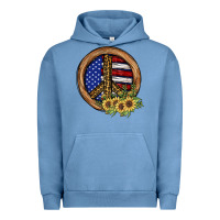 Pigment Pebble Blue Peace Sign Urban Hoodie - JahusDesignShop