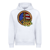 White Peace Sign Urban Hoodie - JahusDesignShop