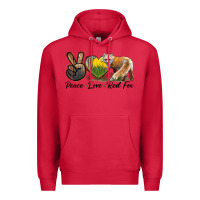 Cardinal Peace Love Red Fox Premium Hoodie - LillyAllenDesigns