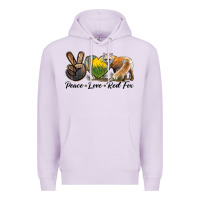 Lilac Peace Love Red Fox Premium Hoodie - LillyAllenDesigns