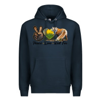 Navy Peace Love Red Fox Premium Hoodie - LillyAllenDesigns