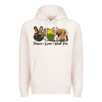 Pale Pink Peace Love Red Fox Premium Hoodie - LillyAllenDesigns