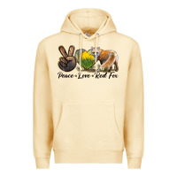Pina Colada Peace Love Red Fox Premium Hoodie - LillyAllenDesigns