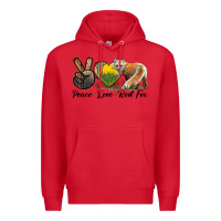 Red Peace Love Red Fox Premium Hoodie - LillyAllenDesigns