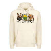 Sandshell Peace Love Red Fox Premium Hoodie - LillyAllenDesigns