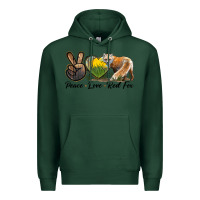 Sports Green Peace Love Red Fox Premium Hoodie - LillyAllenDesigns