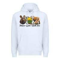 White Peace Love Red Fox Premium Hoodie - LillyAllenDesigns