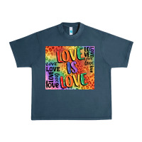 Midnight Navy Pride love is love Urban Heavy Tee - FaDigitalArtStudio